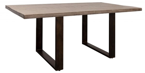 MASSIVMOEBEL24 | tavolo da pranzo in legno di Mango 190x90x76 marrone laccato HEAVY INDUSTRY #201