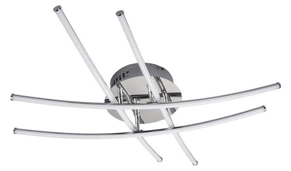 Lindby Plafoniera LED Yael, colore cromo, metallo, lunghezza 67 cm