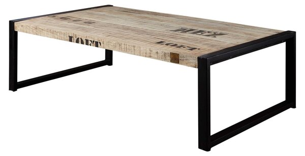 MASSIVMOEBEL24 | tavolino da salotto in legno di Mango 140x80x40 mango naturale stampato FACTORY #111