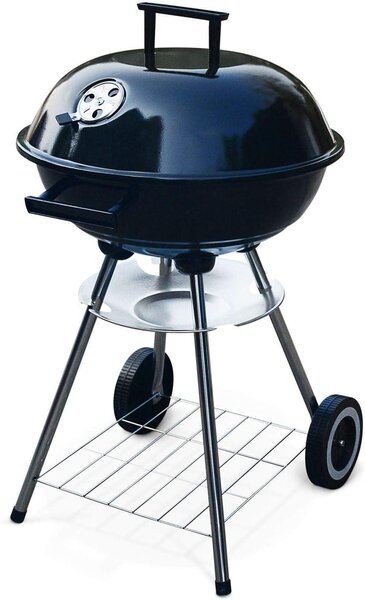 RESCH 502595 Barbecue a carbonella Ø 44 cm, barbecue a carbonella per 4 persone, barbecue a bollitore mobile con coperchio, per il viaggio/giardino/balcone