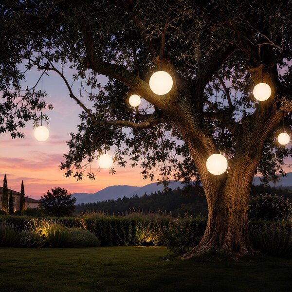 S.luce Globe lampada a sfera a sospensione per interni ed esterni IP54 lampada a sospensione per esterni Ø 30cm rotonda