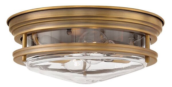 Lampada da soffitto Elstead Hadrian, attacco E27, doppia luce, finitura bronzo spazzolato, vetro trasparente, grado di protezione IP44