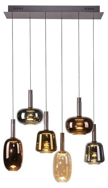 Lampadario LED IRIDES multicolore 9W, bianco caldo, 650 lm, vetro, dimensioni: 200x42x90 cm, IP20, Paul Neuhaus