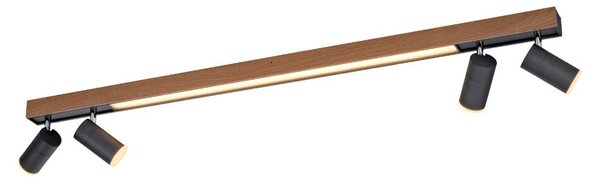 Lampada da soffitto a LED Pure-Lines 25W Da 3000 a 5000K 1280 lm finitura legno nero dimensioni: 15,5 x 120 x 19 cm IP20 Paul Neuhaus