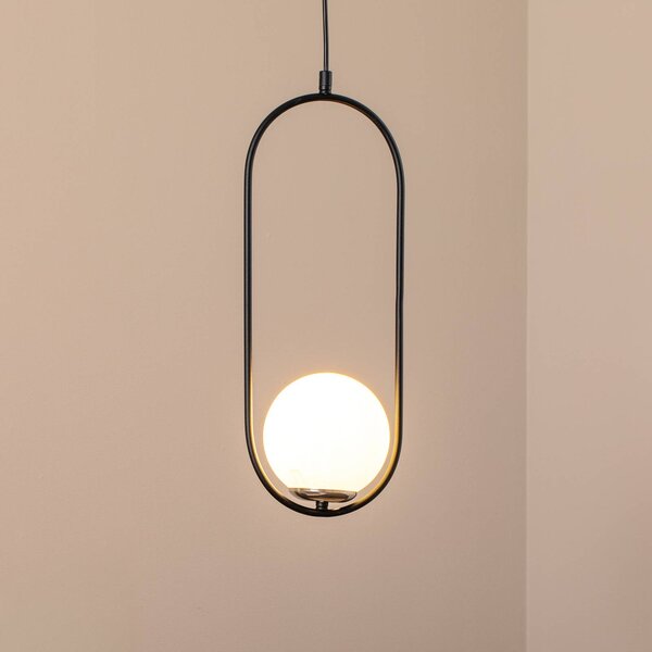 Lampada a sospensione in vetro Opviq, dimmerabile, Nero, Soggiorno / Sala da pranzo, Vetro, Moderno, Lampada a sospensione