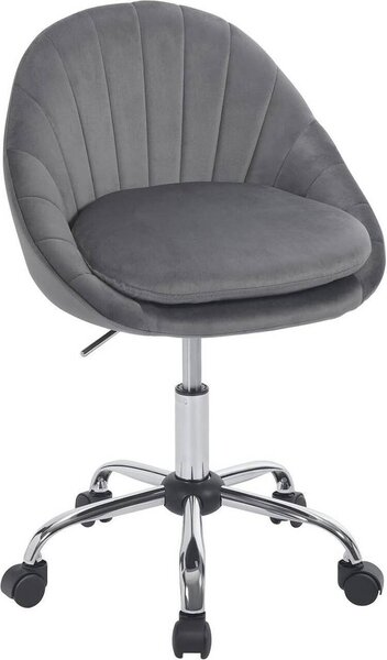 Sedia da ufficio ergonomica WOLTU, sedia da trucco, sedia da scrivania con portata massima di 150 kg, velluto: colore grigio scuro