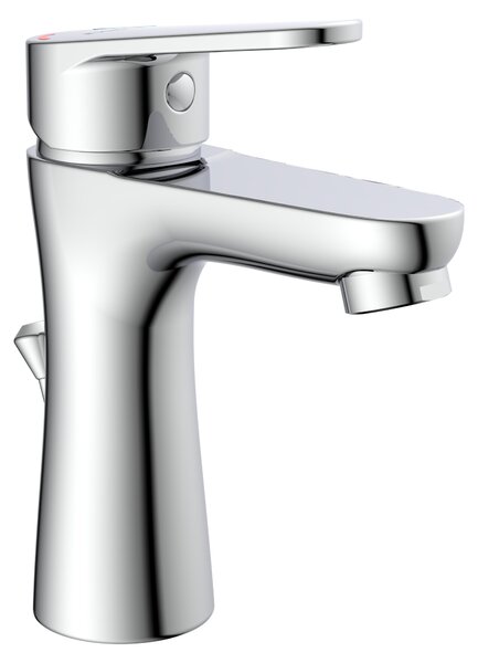 Miscelatore per lavabo SCHÜTTE PICO con tirante, rubinetto da bagno con scarico a scomparsa per lavabo, cromo