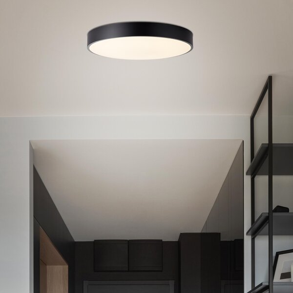 Lampada da soffitto a LED, 50 cm, 5500 lm, CCT, dimmerabile, metallo, nero/bianco