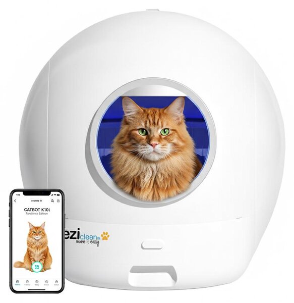 Lettiera robotizzata autonatica e connessa EZICLEAN® CATBOT K10i, "PureSense Edition"