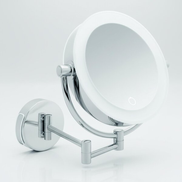 Specchio di cortesia Libaro XXL TOKIO LED specchio d'ingrandimento 5x / 10x montaggio a parete funzione dimmer autospegnimento batterie o USB