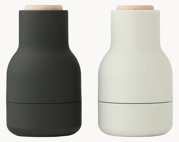 Set macina sale e pepe piccole con coperchio in legno di faggio Bottle Grinder 2 pz
