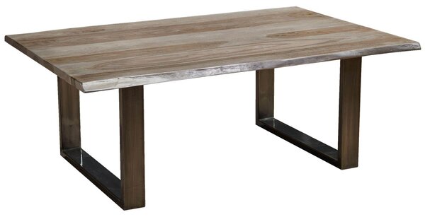 MASSIVMOEBEL24 | FREEFORM #0203 Tavolino da salotto in legno di sheesham - laccato / smoked oak 120x80x45