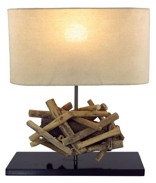 Lampada da tavolo altezza 42cm lampada da tavolo in legno lampada in legno di teak decorazione da tavolo