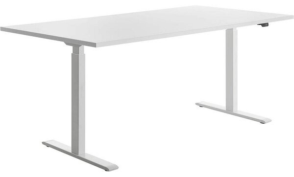 Topstar E-Table scrivania regolabile in altezza bianco rettangolare con gambe a T bianco 180,0 x 80,0 cm