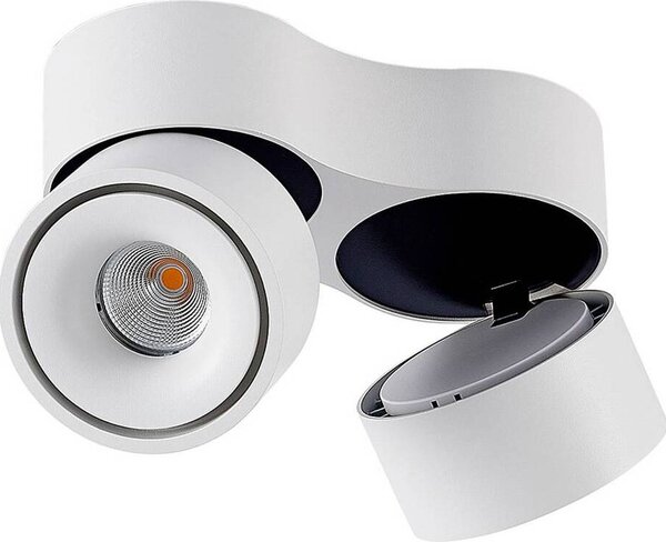 Faretto a soffitto Rotari, bianco, 2 luci, 2270lm