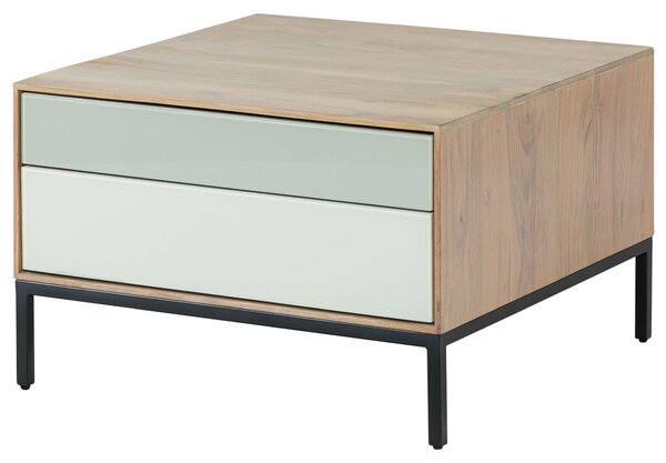 MASSIVMOEBEL24 | tavolino da salotto in legno di Acacia 67x67x43 grigio-bianco laccato CHICAGO #13