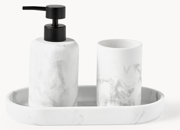 Set di 3 accessori da bagno effetto marmo Kyle