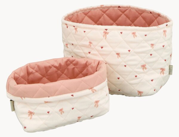 Set di 2 cestini in cotone organico Bows