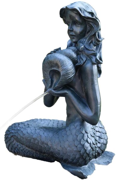 Statua da laghetto "Sirena con anfora", 39x26x54 cm