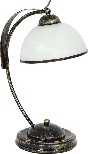 Lampada da tavolo country house KORFU ottone antico bianco vetro metallo E27 lampada da tavolo soggiorno camera da letto