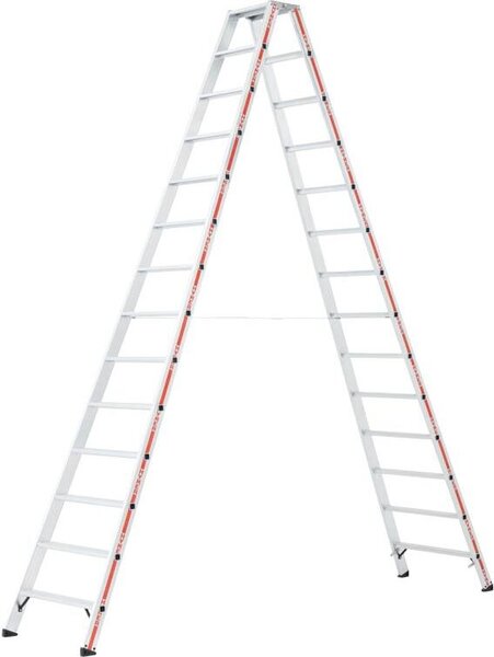 Scala a pioli Hymer con snodo in alluminio pressofuso, 2x16 gradini