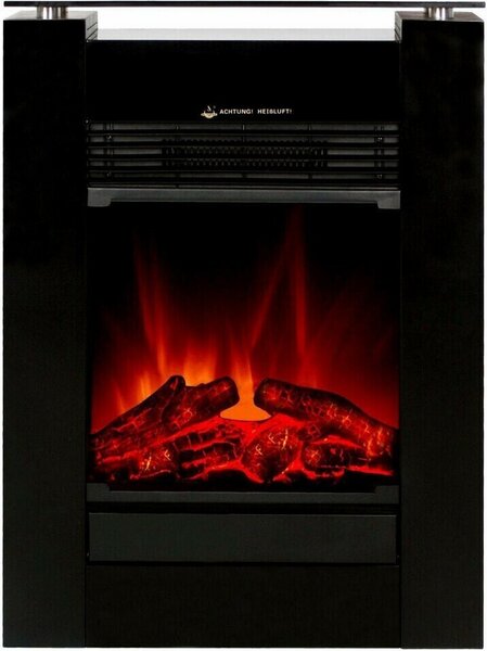 El Fuego Ticino AY 627 Camino elettrico, modello da pavimento, 1800 Watt, 2 livelli di riscaldamento, effetto fiamma reale
