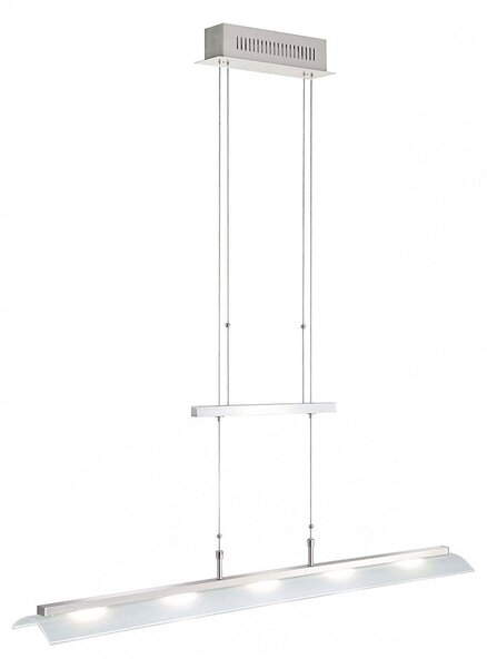 Lampada a sospensione a LED, acciaio, vetro satinato, dimmerabile, L 110 cm