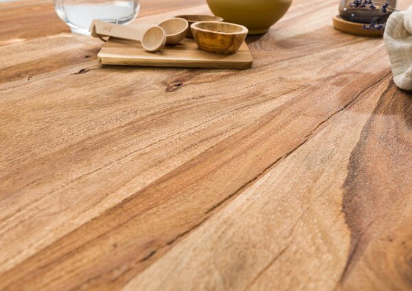 MASSIVMOEBEL24 | Tavolo da pranzo in legno di sheesham - sabbiato naturale / gambe mikado antracite matt 220x100x79