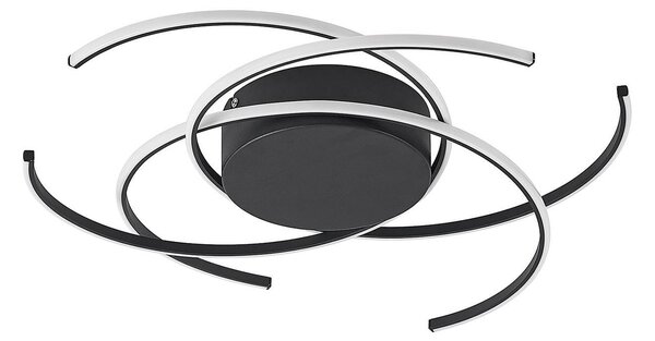 Plafoniera Lindby LED, Hamza, Ø 49 cm, nero, alluminio
