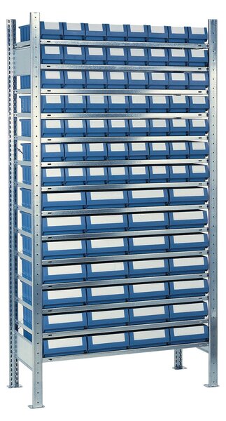 Scaffalatura senza bulloni H2000xL1.000xP500mm Scaffalatura di base 14 ripiani in acciaio 56 x 7,28 x 8 - 9000453770
