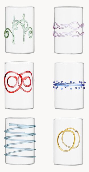 Set di 6 bicchieri per liquore in vetro borosilicato fatti a mano Deco' Arlecchino