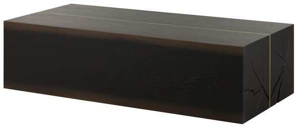 MASSIVMOEBEL24 | Tavolino da salotto in legno di quercia 152x79x40 laccato marrone scuro BEAMS #75