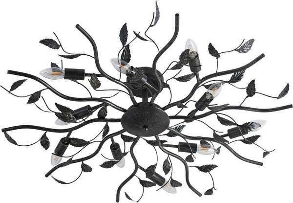 Lindby Yos, lampada da soffitto, 10 ganci, 95 cm, nero-oro, E14