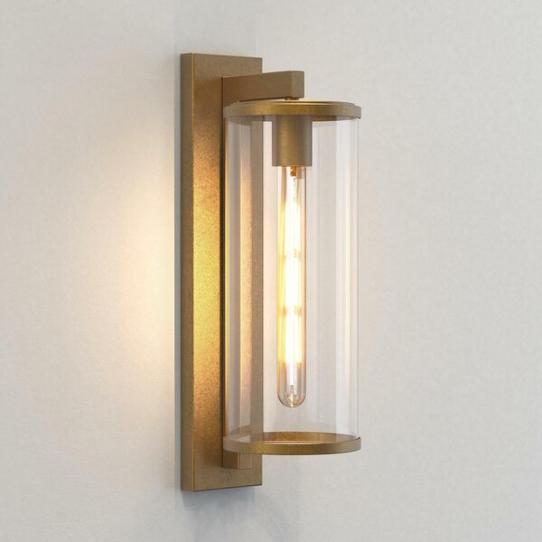 Astro Pimlico 500 - Lanterna a filo muro in ottone antico IP23, E27