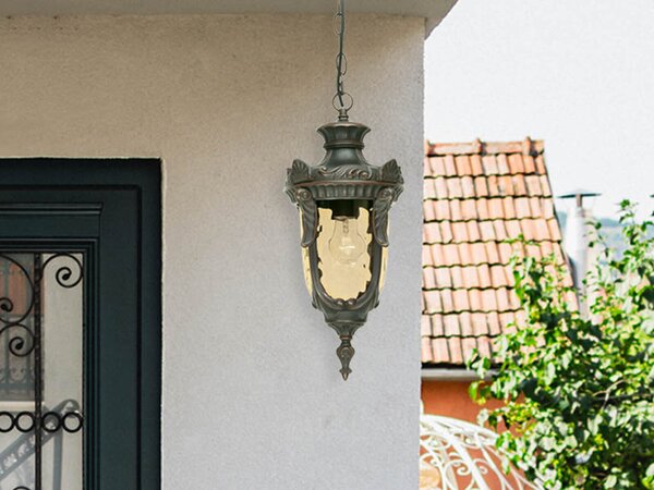 Lampada da esterno a sospensione Elstead Philadelphia E27, bronzo anticato, IP44