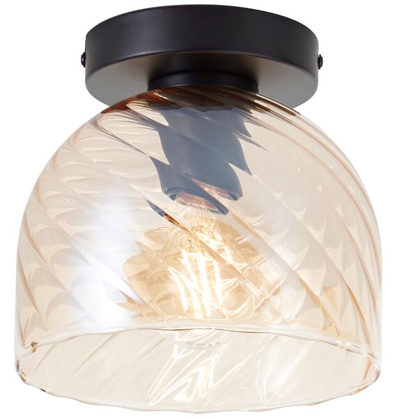 Lampada da soffitto di alta qualità, Ø19cm, vetro, colore ambra