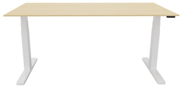 Scrivania regolabile elettricamente in altezza, 180x80 cm, acero/bianco