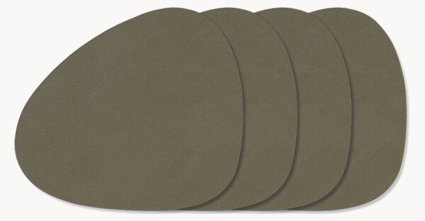 Sottobicchieri asimmetrici in pelle Curve 4 pz