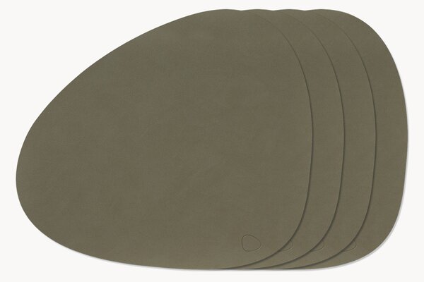 Tovagliette americane asimmetriche in pelle Curve 4 pz