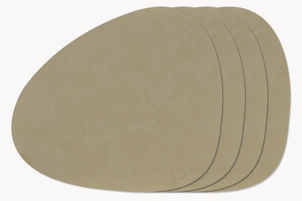 Tovagliette americane asimmetriche in pelle Curve 4 pz