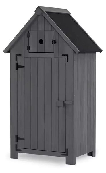 Casetta da giardino resistente alle intemperie Casetta per attrezzi in legno 65 x 46 x 137 cm IG10 grigio