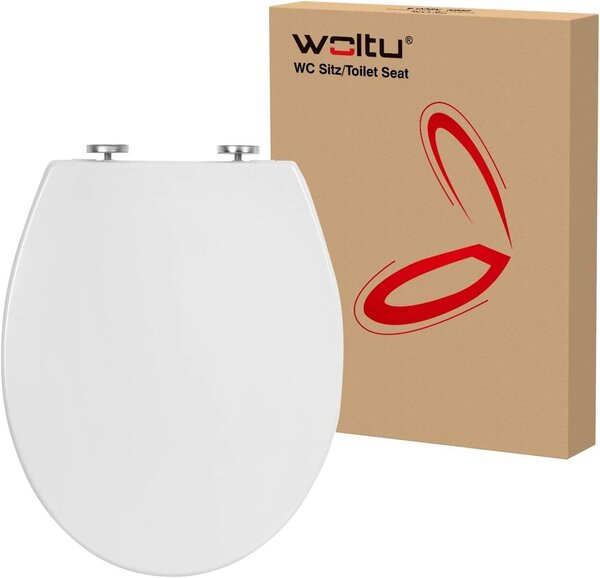 Sedile WC WOLTU Premium con chiusura ammortizzata, in plastica, Fast Fix, Softclose, antibatterico, nuovo e nella confezione originale, bianco