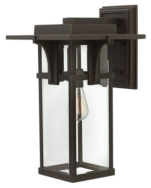 Applique da esterno Manhattan, finitura bronzo oliato, 1xE27x60W, alluminio, dimensioni: 47x28,6x31,8 cm, IP44, Hinkley