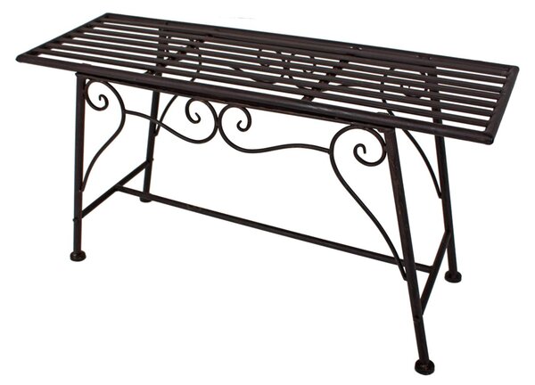 Jardinion, panchina da giardino, panca, aspetto ruggine elegante, 83 x 27 x 45 cm, metallo, design "Englischer Garten", colore antracite, panca per balcone