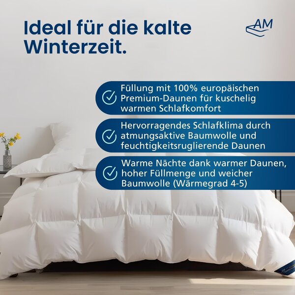 DormiGood | Piumino Premium | Set di 2 155x220 cm | Piumino invernale | 100% piumino (1140g) | Piumino | 155x220 | Piumino invernale | Inverno | Caldo | Spesso | Nomite | Downpass