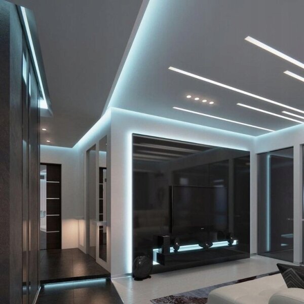 Profilo da incasso per strisce LED 1 m, nero/trasparente