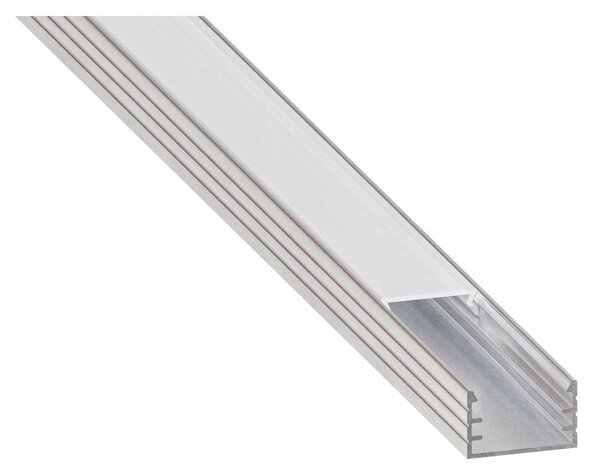Profilo da incasso per strisce LED 1 m, argento/bianco