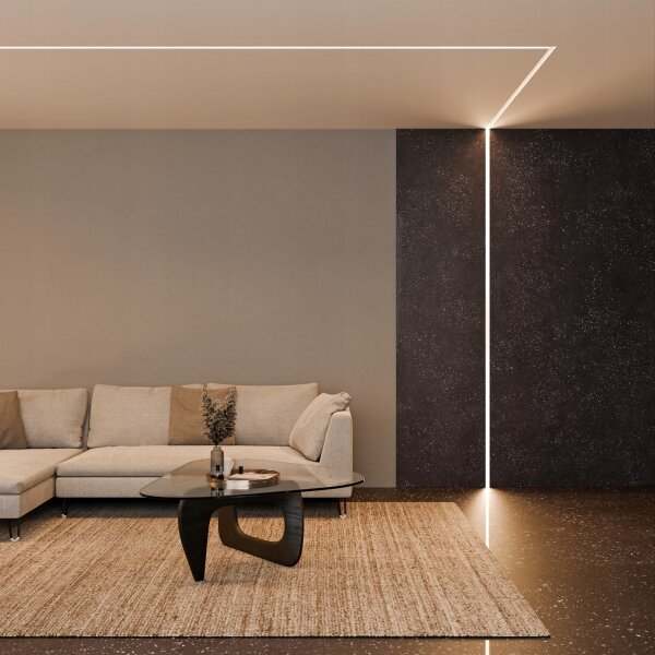 Profilo ad incasso per strisce LED 1 m, argento/bianco