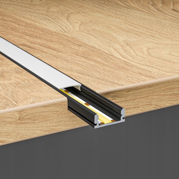 Profilo da incasso per strisce LED 1 m nero/bianco