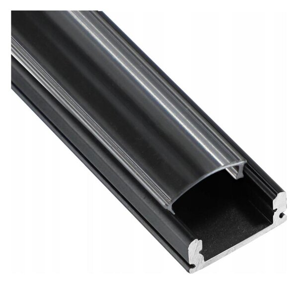 Profilo da incasso per strisce LED 1 m, nero/trasparente